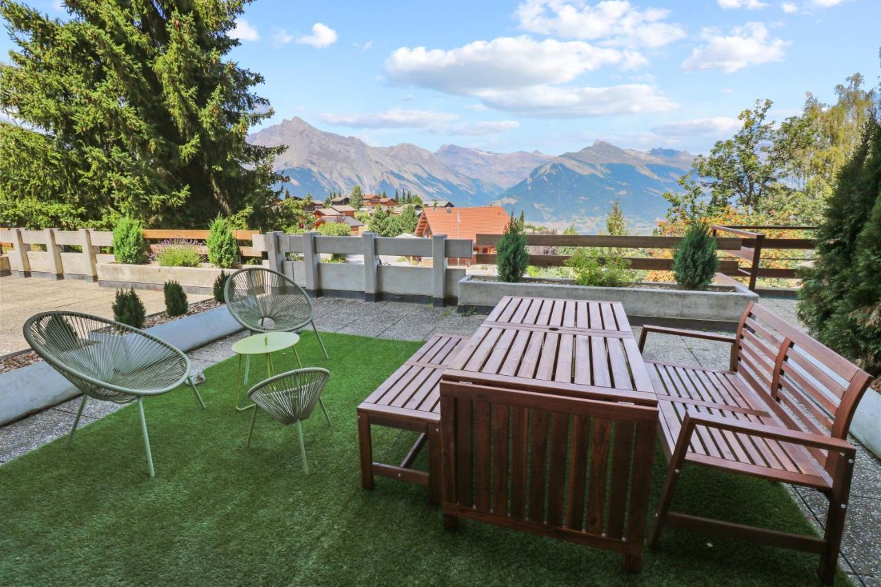 Superbe Appartement Avec Piscine Nendaz Exterior foto